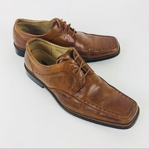 Stacy Adams Brown Oxford Leather Square Toe Dress